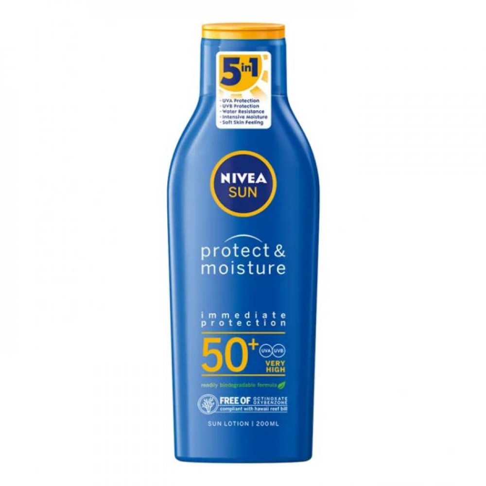 НИВЕА SUN SPF50+ хидратиращ слънцезащитен лосион 200 мл | Аптека Феникс